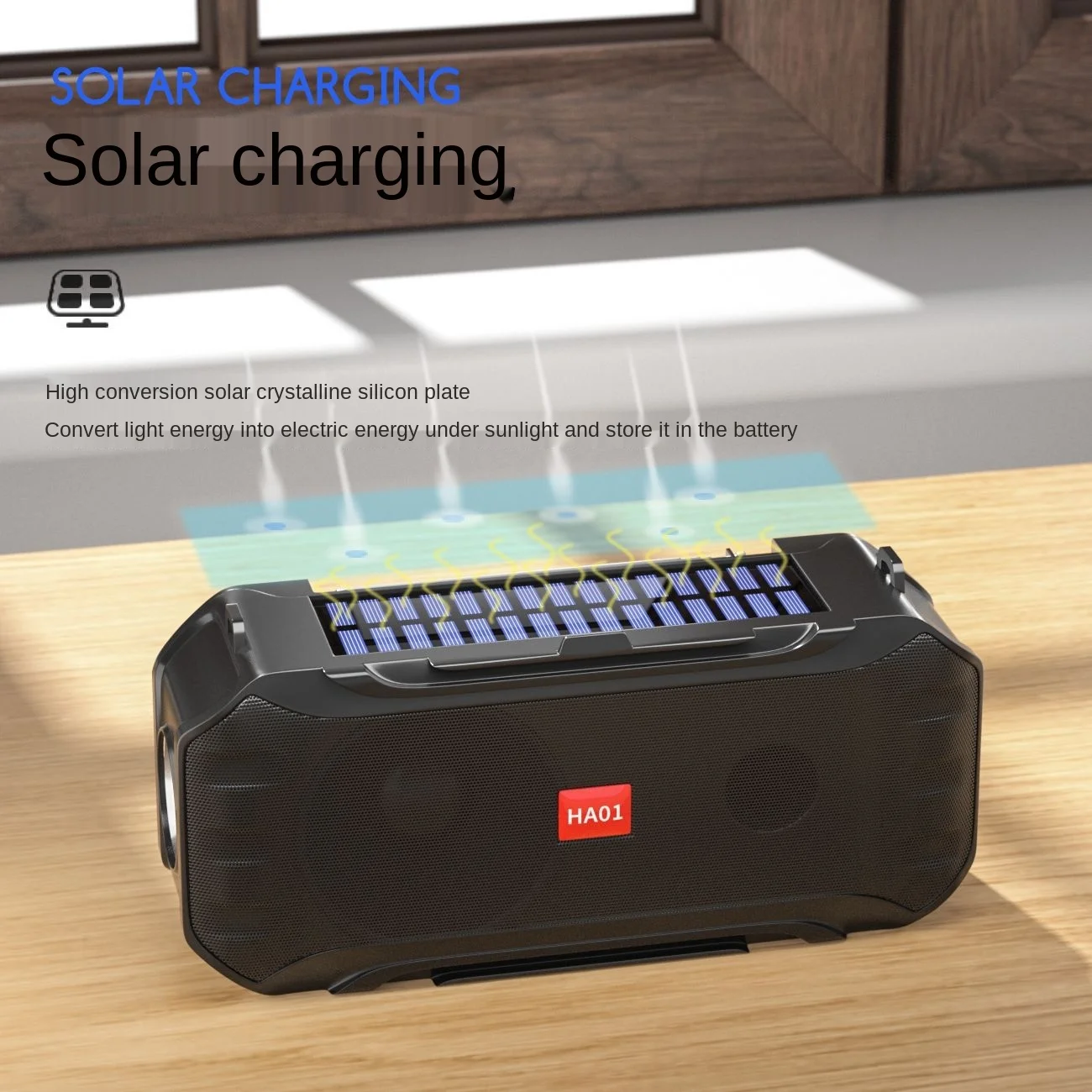 

Home Decoration Solar Wireless Speaker Cross-border FM Radio Multifunctional Flashlight Portable Outdoor Bluetooth Sound Style