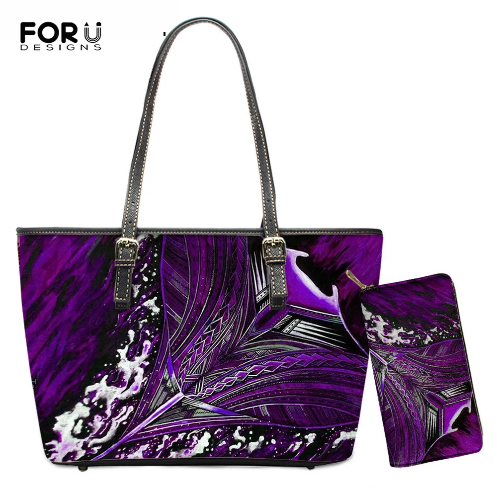 

FORUDESIGNS, роскошная женская сумка-Кроссбоди, 2 комплекта, полинезийская женская сумка-тоут с принтом «летучая мышь», вместительная сумка