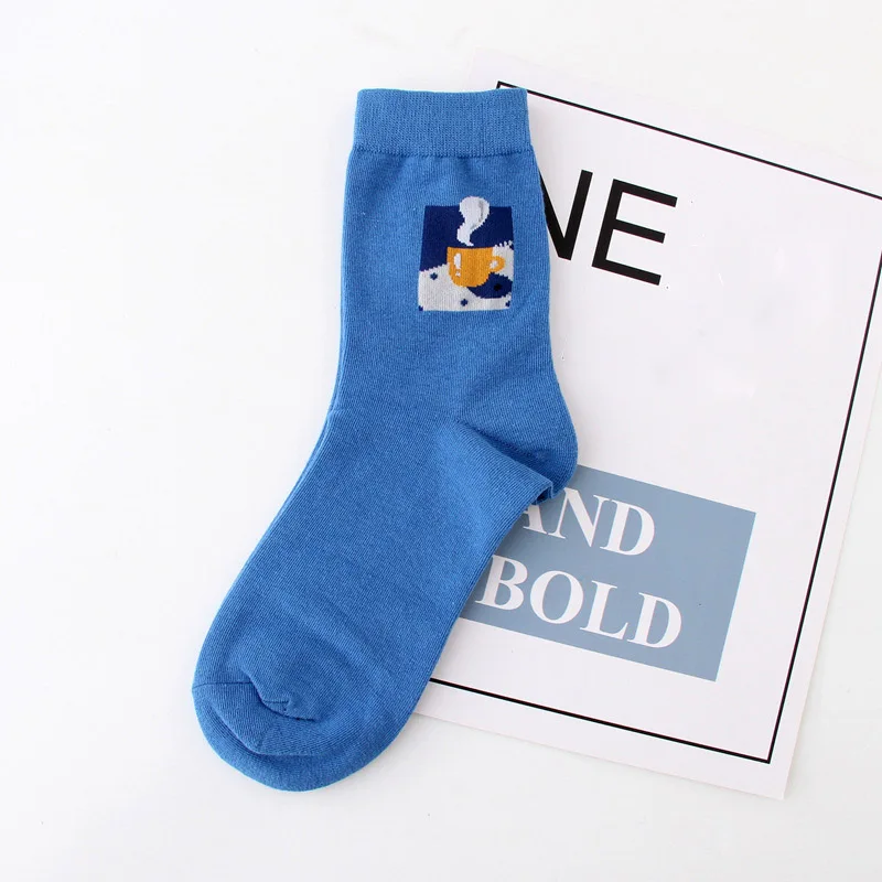 1 пара новых забавных кавайных женских носков красивые жаккардовые носки из