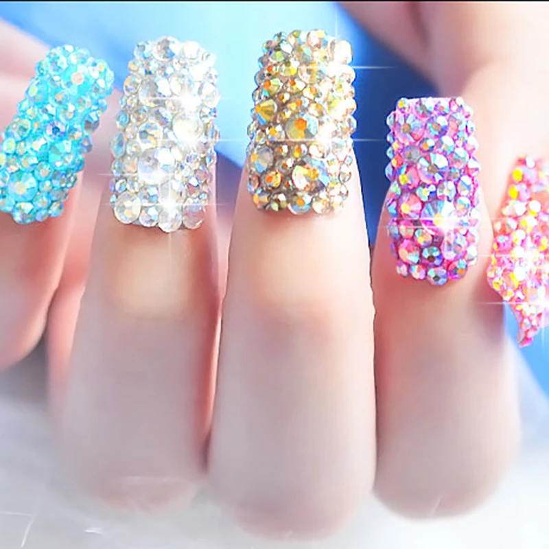 Стразы для маникюра с плоским основанием 4 лилии блестящие 3D | Красота и здоровье