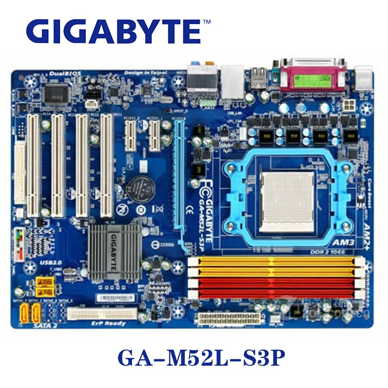 Для nVIDIA nForce 520LE Gigabyte GA-M52L-S3P материнская плата розетка AM2/AM2 +/AM3 DDR2 16GB M52L-S3P