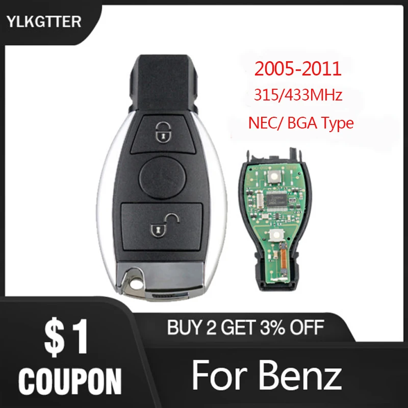 Пульт дистанционного управления YLKGTTER 433 92 МГц для Mercedes Benz 2005-2011 NGT Turbo CDI B160 B170 B180 B200