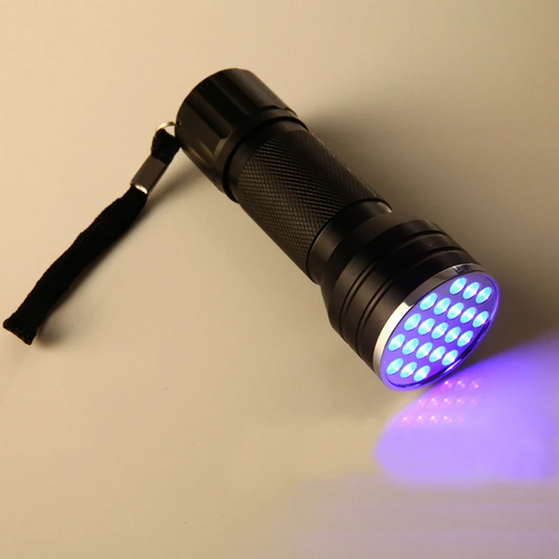

Waterproof UV LED Flashlight Ultraviolet Torch 21LED UV Light 395nm LED Mini Flashlights Torch Ultraviolet Black Light Lamp
