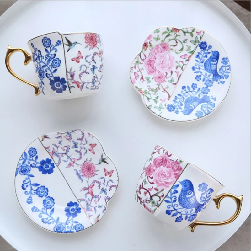 

Ceramic coffee cup luxury Nordic Luxury with Spoon Solid Minimalist Afternoon Tea Cups High Quality Cup and Saucer Set