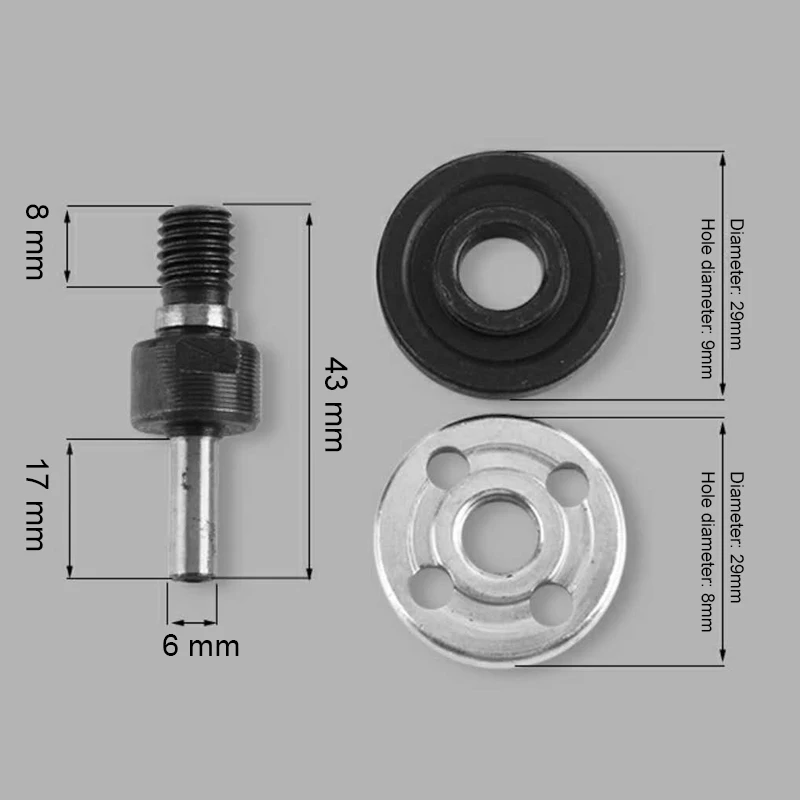 

5 Pcs 6mm/10mm Electric Drill Angle Grinder Connecting Rod for Cutting Disc Polishing Wheel Adapter M56