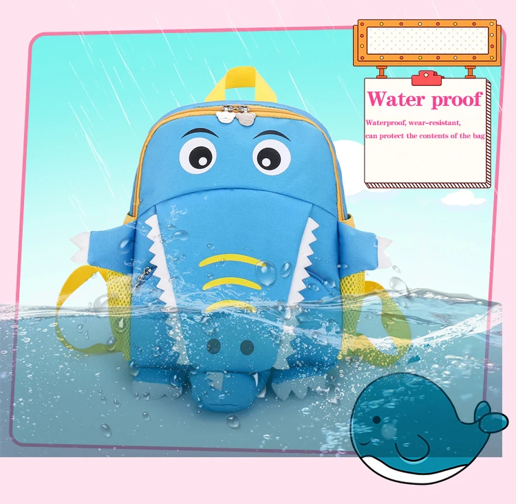 Детский рюкзак с милыми крокодиловыми 3d-животными водонепроницаемый и удобный