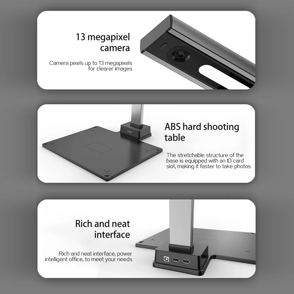 USB-камера для документов 13 МП учителей книжный сканер светодиодный светодиодной