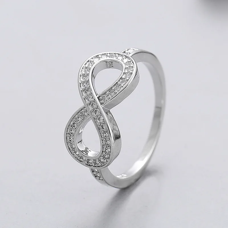 Простое светильник кое кольцо Infinity Размер 10 модное массивное медное Винтажное на