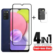 4-in-1 For Samsung Galaxy A03S Glass For Samsung A03S Tempered Glass HD Screen Protector For Samsung A51 A72 A52 A03S Lens Glass