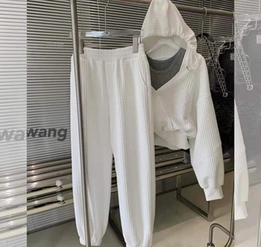 Spring Autumn Sweatshirt Two-Piece Set Women'S Casual Stitching Hoodie And Loose Comfortable Pocket Sports Pants Setup Home Suit |