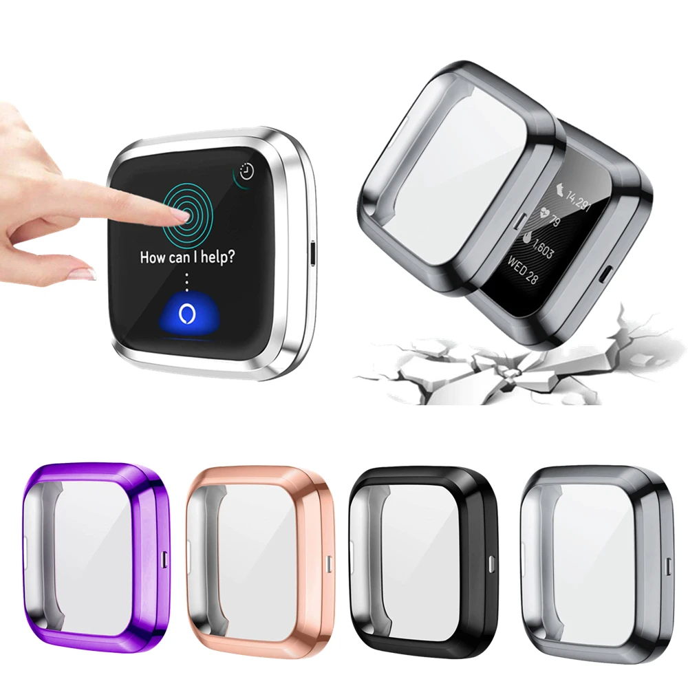 Защитный чехол из ТПУ для часов Fitbit Versa 2 SE бампер водонепроницаемые часы мягкий