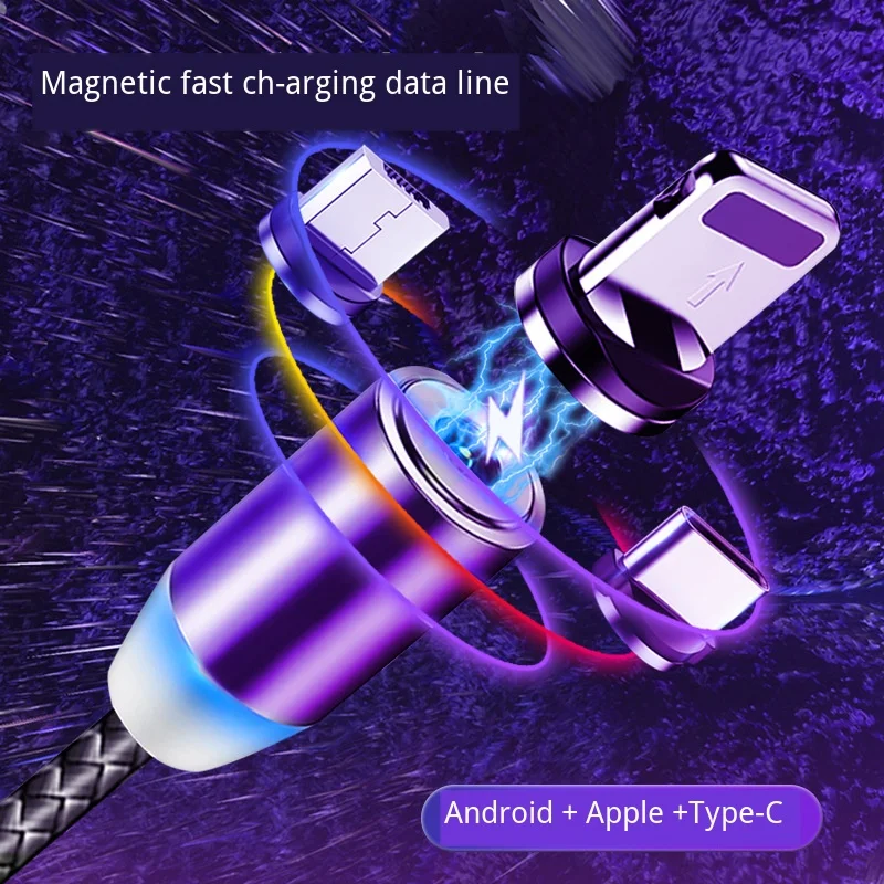 Новый Магнитный usb кабель для быстрой зарядки Xiaomi Redmi Iphone магнитный шнур huawei TYPE C
