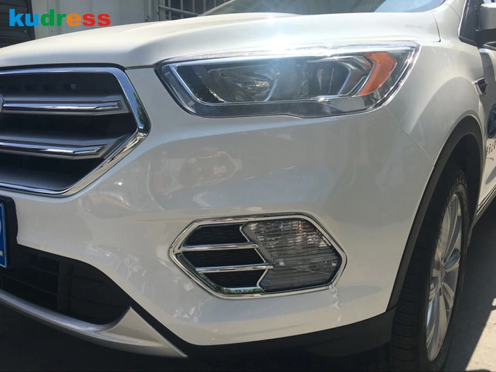 2 шт. хромированные передние противотуманные фасветильник для Ford Kuga Escape 2017 2018 2019