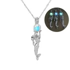 Светящиеся Геометрические элементы кулон ожерелье светящиеся 3 цвета полые цепочка из сплава ожерелье для женщин ожерелье с шармами подарок