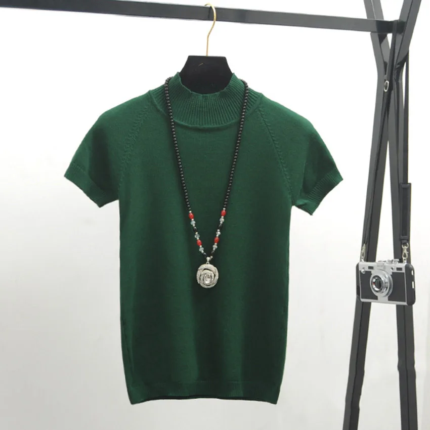 6 цветов летние тонкие трикотажные топы женская футболка с коротким рукавом