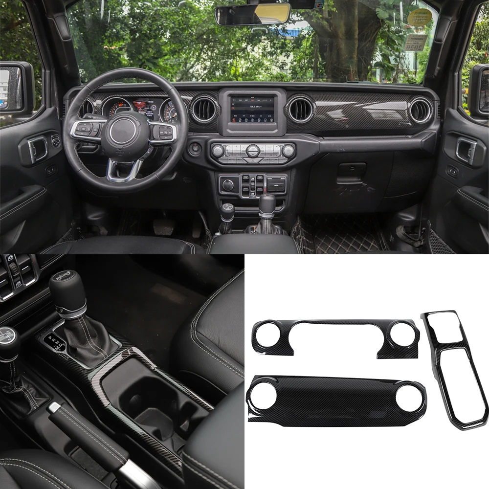 

Для Jeep Wrangler JL 2018-2021 2022 панель переключения передач приборной панели декоративная крышка внутренняя отделка автомобиля аксессуары ABS красно...