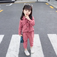 girls clothes spring autumn two piece suit baby jacket coat pants fashion korean thickened 1 5 age high quality child clothing