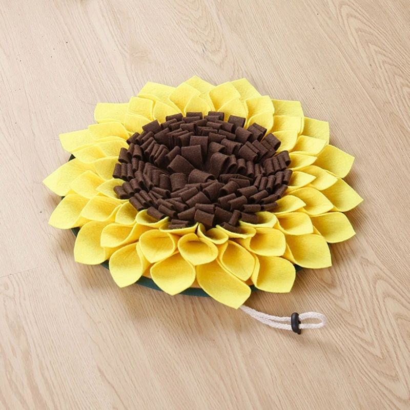 

Dog Snuffle Mat Sunflower Puzzle Toys Nose Smell Training Sniffing Pad Slow Feeding Bowl Food Dispenser Carpet Washable C42
