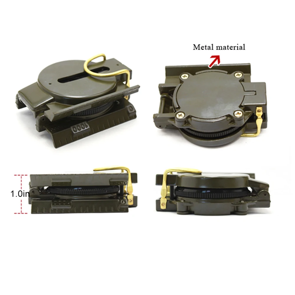 Eyeskey DC1001 Portable Camping Compass Folding Lens Compass Metal Military Marching Lensatic Army Green