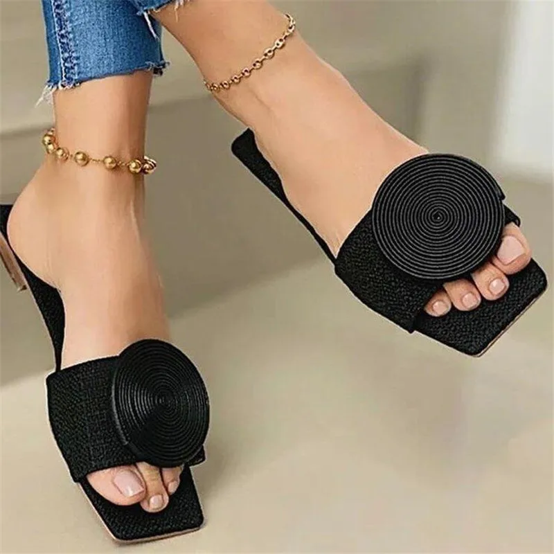 

Large size flat bottom women's slippers summer new bottom women's sandals women casual platform womens shoes slides beach shoes