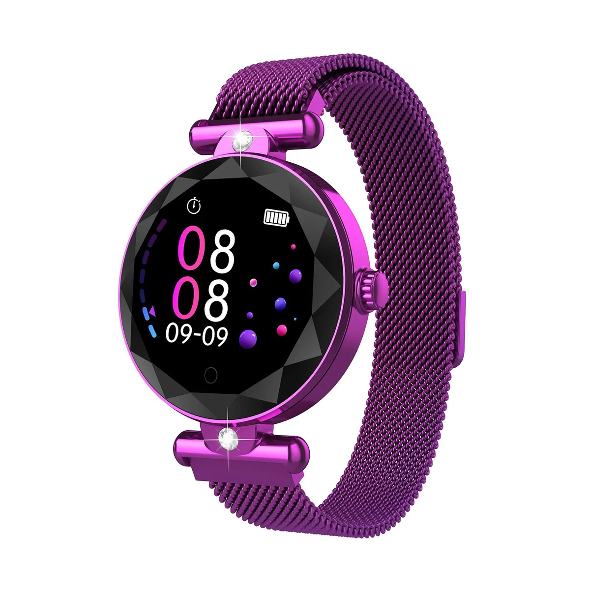 Purple Новинка H1 женские/женские спортивные Смарт-часы фитнес-браслет IP68 Водонепроницаемый мониторинг сердечного ритма Bluetooth для смарт-часы для Android IOS - Цвет: Purple