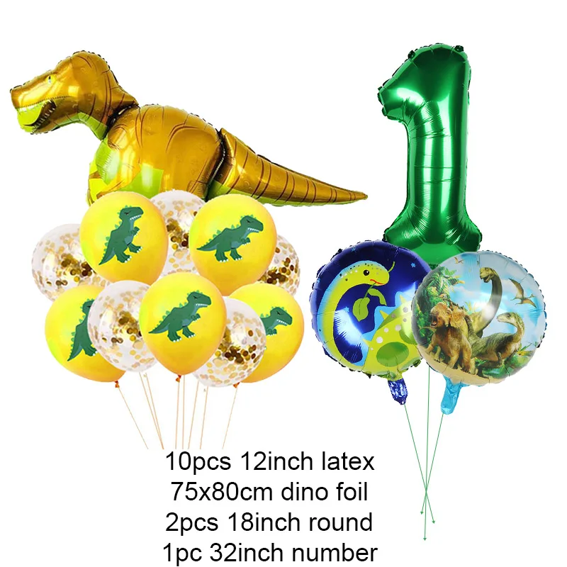 

Dinosaur Party Balloons Supplies One Year Old 1st Birthday Party Kids Boy Birthday Party Decoration Jurassic World Jungle Party