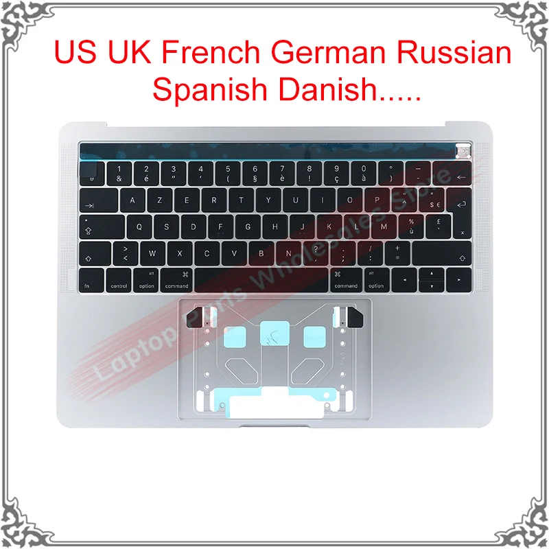 

New A1706 Top Case For Macbook Pro Retina 13.3'' Palmrest TopCase US UK Russian Germany Spanish France Keyboard with touchbar