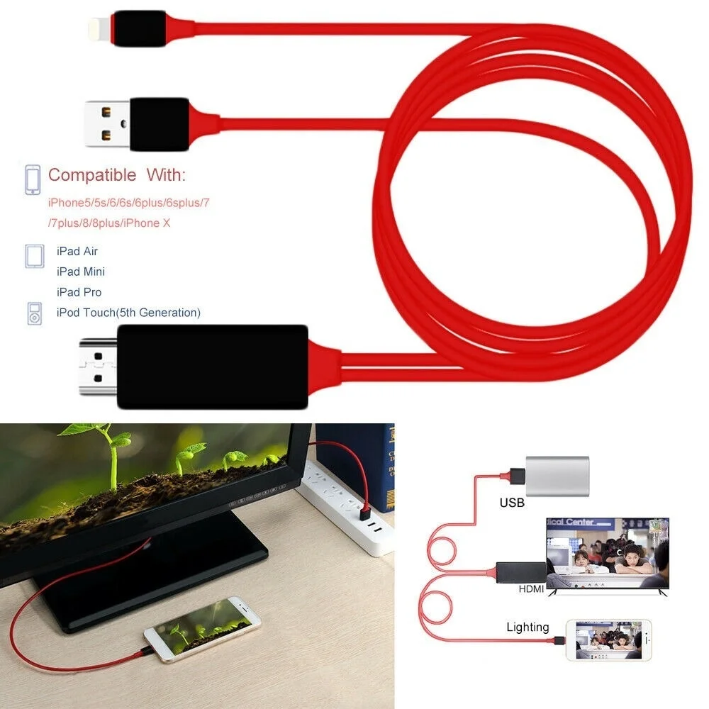 Кабель адаптер Lightning/HDMI USB 8 Pin HDMI HDTV AV 1080P для зарядки|Устройство анти-сон в машину| |
