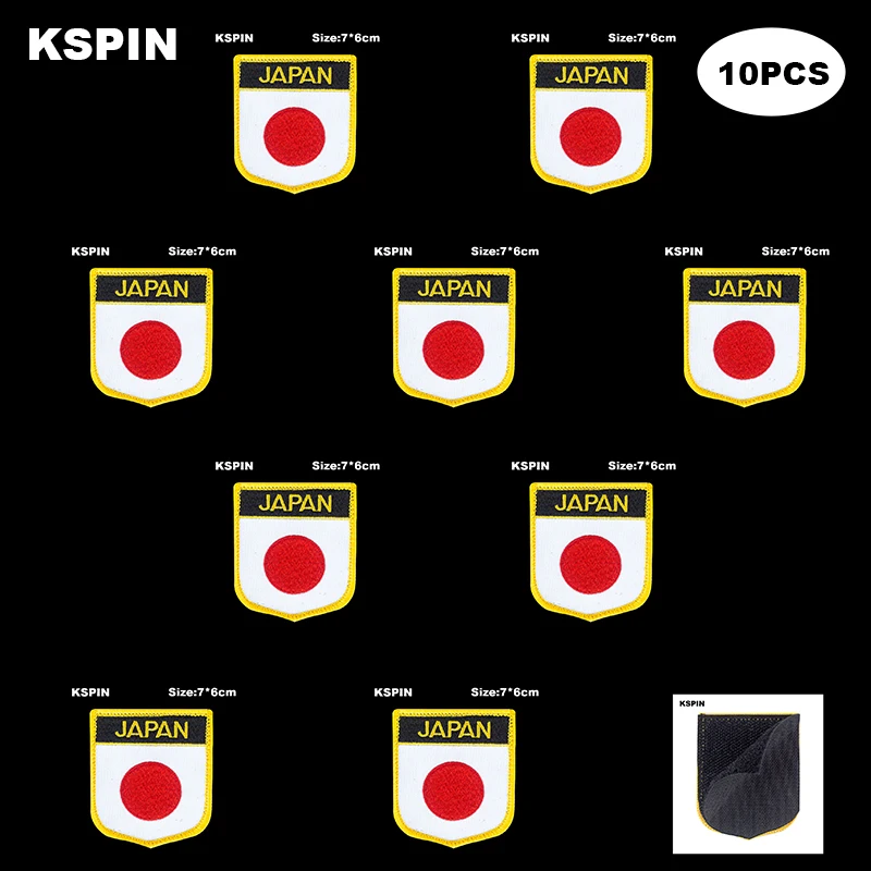 National Flag Patch Hook Loop Japan Badges Armband 3D Stick on Jacket Backpack Stickers | Дом и сад