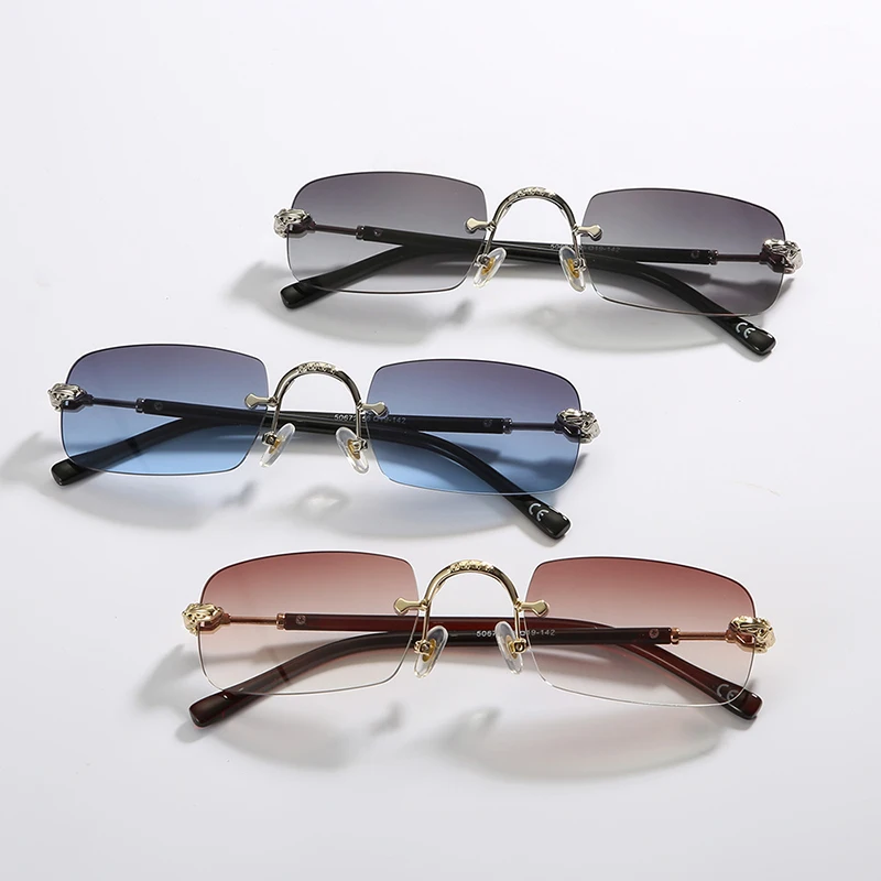 

JackJad 2021 классические роскошные прямоугольные стильные солнцезащитные очки без оправы с градиентом винтажные брендовые дизайнерские солнц...
