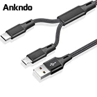 Кабель Ankndo 2 в 1 Micro USBType-C, для Xiaomi, Huawei, Samsung, Android мобильный телефон, с функцией быстрой зарядки