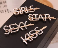 crystal love crown hair pins tiara sexy girls boys clips letter bridal hair jewelry wedding hair accessories diadema bobby