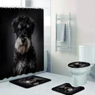 Восхитительный портрет шнауцера, занавеска для душа с собакой, занавеска для ванной, Смеющийся миниатюрный коврик породы шнауцер, коврик для украшения туалета
