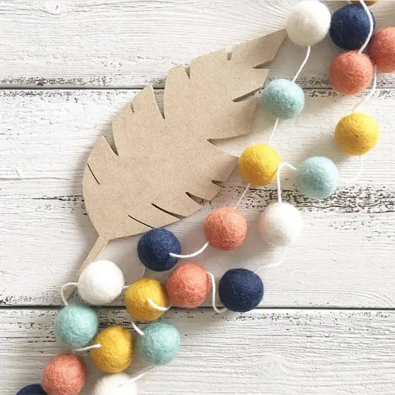 1 шт. домашняя детская девушки украшение помещения Macaron с меховыми помпонами для