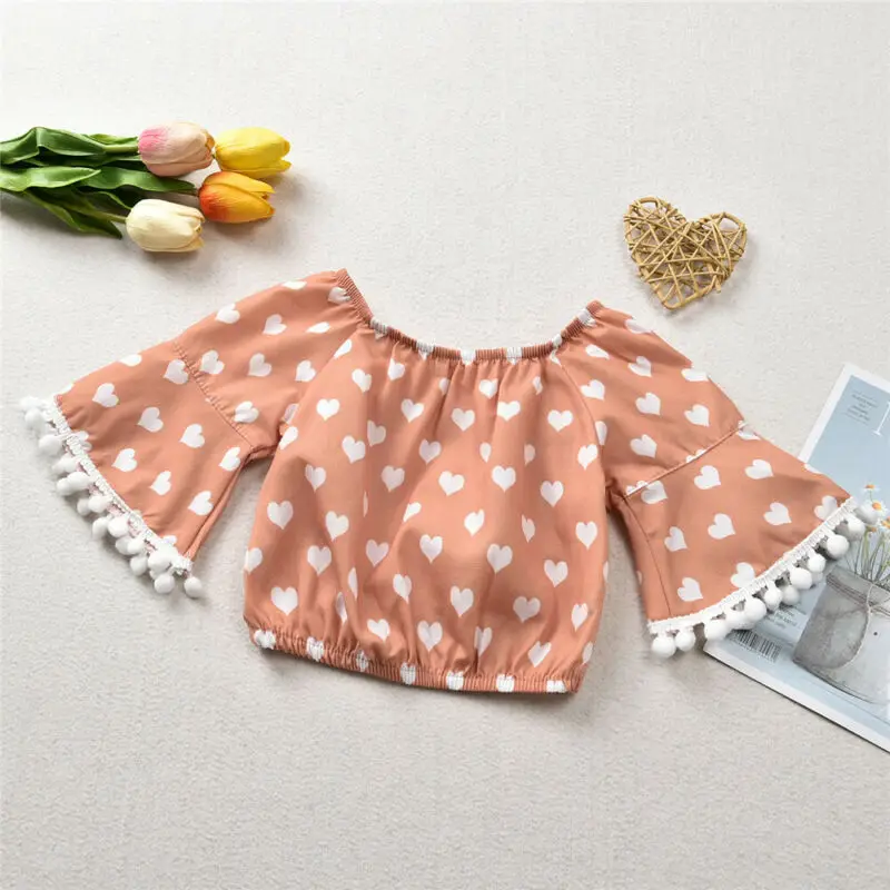 2020 летняя одежда для малышей девочек на День святого Валентина Одежда любящее