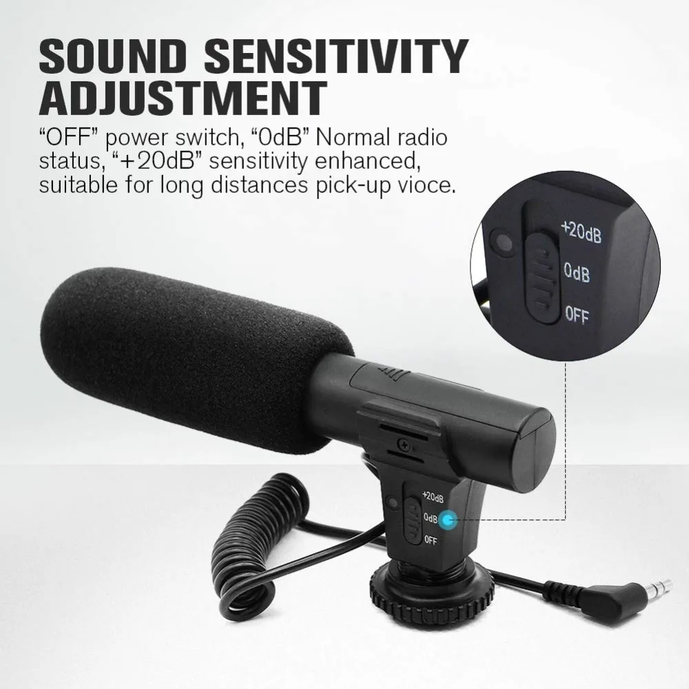 

MAMEN 3.5mm Digital Talk Video Recording Microphone Interview Hifi HD Sound Mic Microphone SLR DSLR Battery Camera Microphone