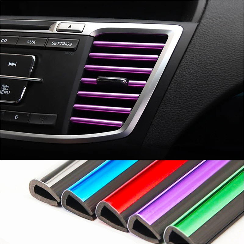 

Car plating Air Outlet Trim Strip Auto Decorative Mouldings Trim Chrome Styling For Hyundai Accent Sonata Santa fe Tucson