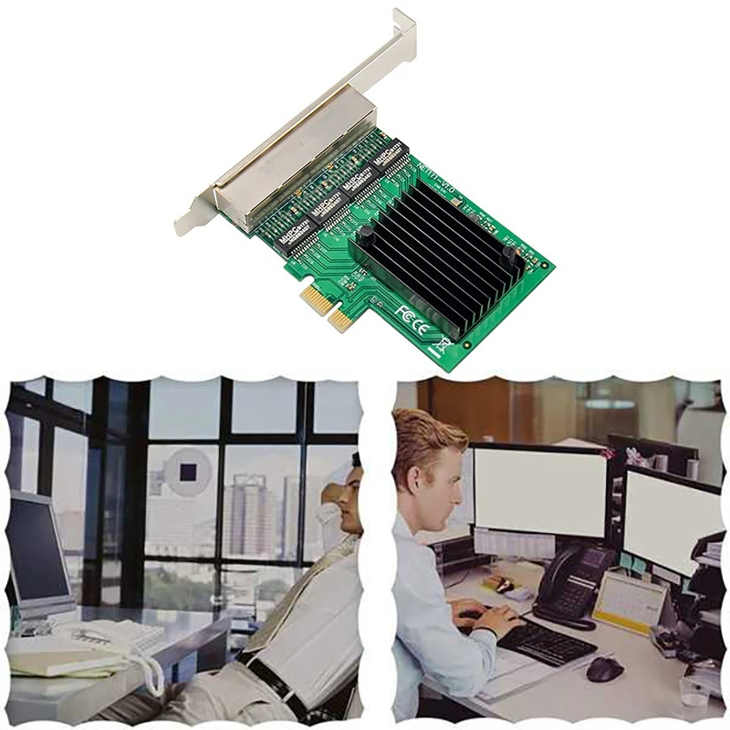 Сетевая карта PCIE PCI-E X1 4-портовый гигабитный Ethernet-сервер сетевая адаптер для Love Fast