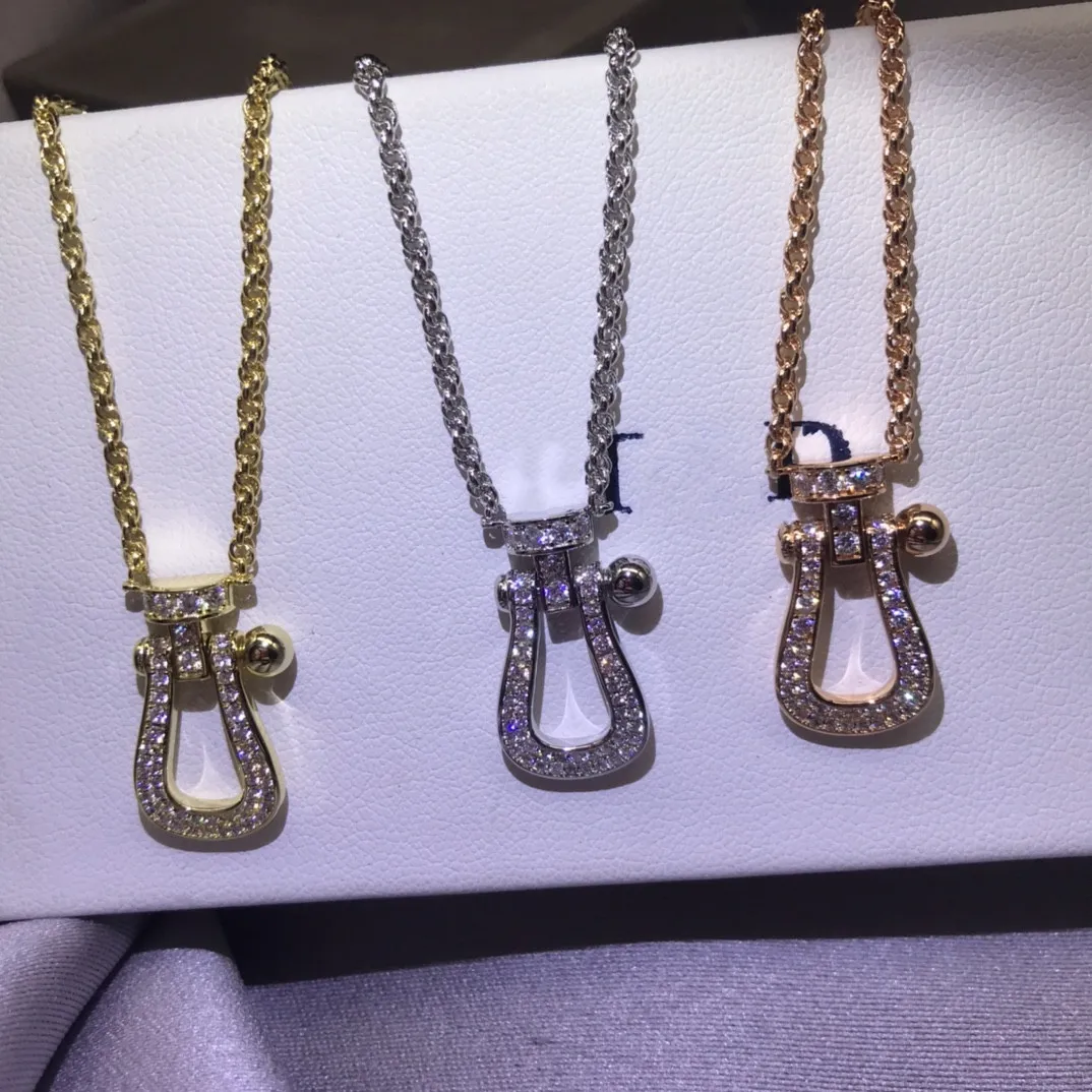 

Fred Horseshoe U Necklace 100% Real 925 Sterling Silver Brand Chain Necklace For Fashion Women Jewelry Gift