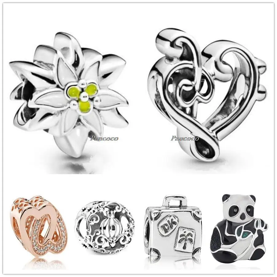 

Authentic 925 Sterling Silver Openwork Music Note Love Heart Treble Clef Charm Beads Fit Pandora Bracelet & Necklace Jewelry