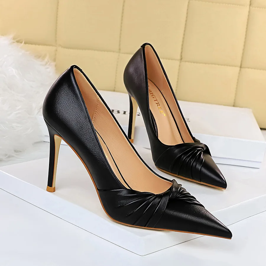 

Sweet High Shoes Woman Fashion Delicate High-heeled Shoes High Heels Shoes Shallow Pointed Bow Shoes G869-6