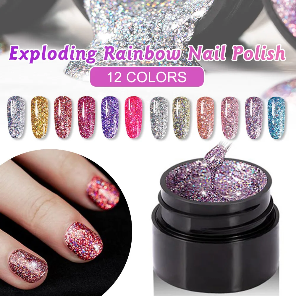 

5 мл твердый блестящий гель-лак для ногтей Soak Off Nail Gel Painting Varnish Rainbow Gel Polish Nail Art DIY Manicure Gel