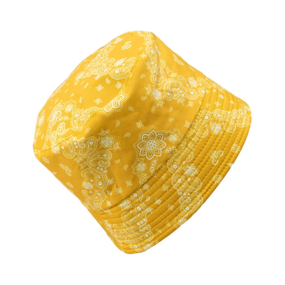

Summer Women Paisley Print Folding Double Sided Reversible Sun Hat Bucket Cap UV Protection chapeau femme 2020