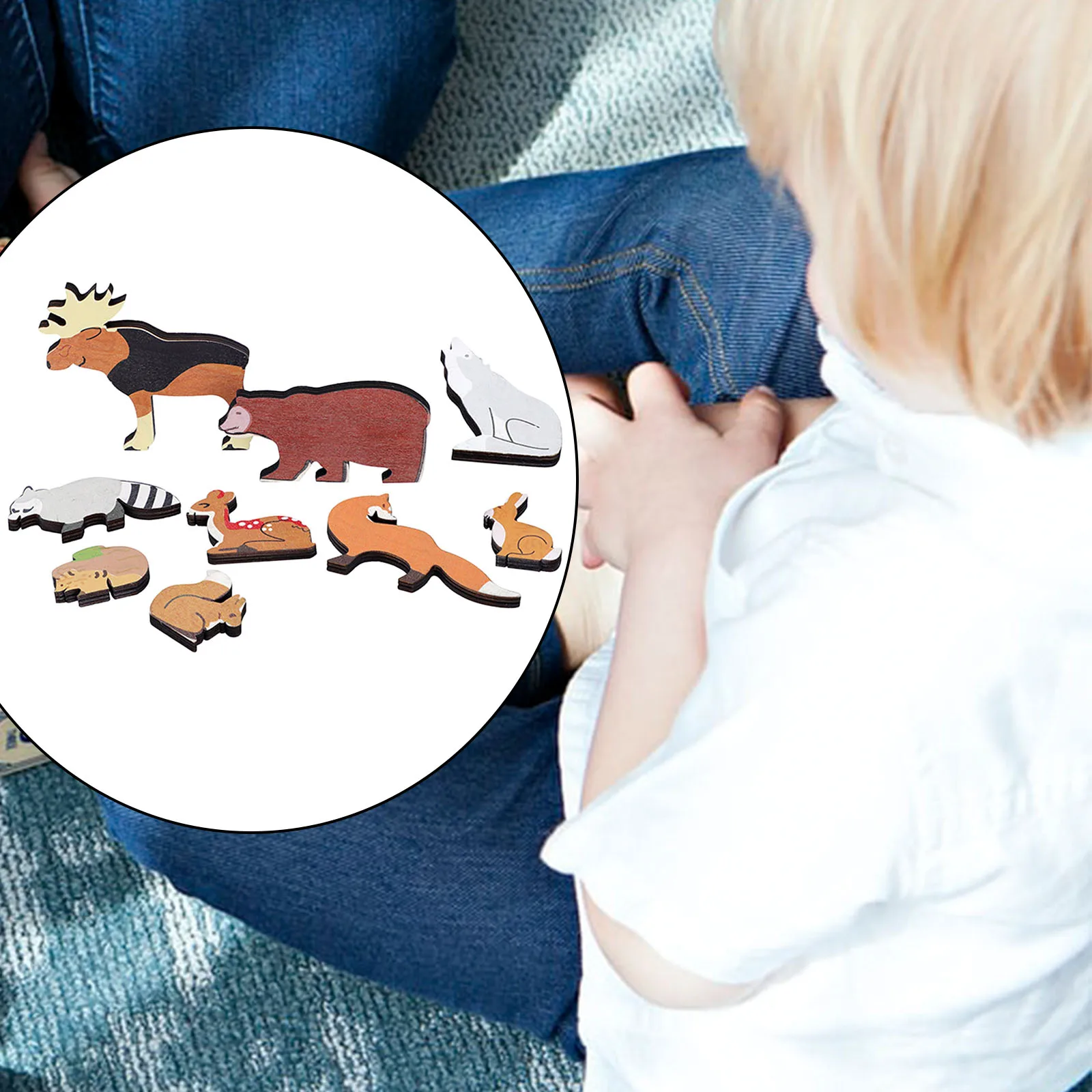 

Wooden Jigsaw Puzzle for Toddlers Kids Montessori Educational Toy Animals