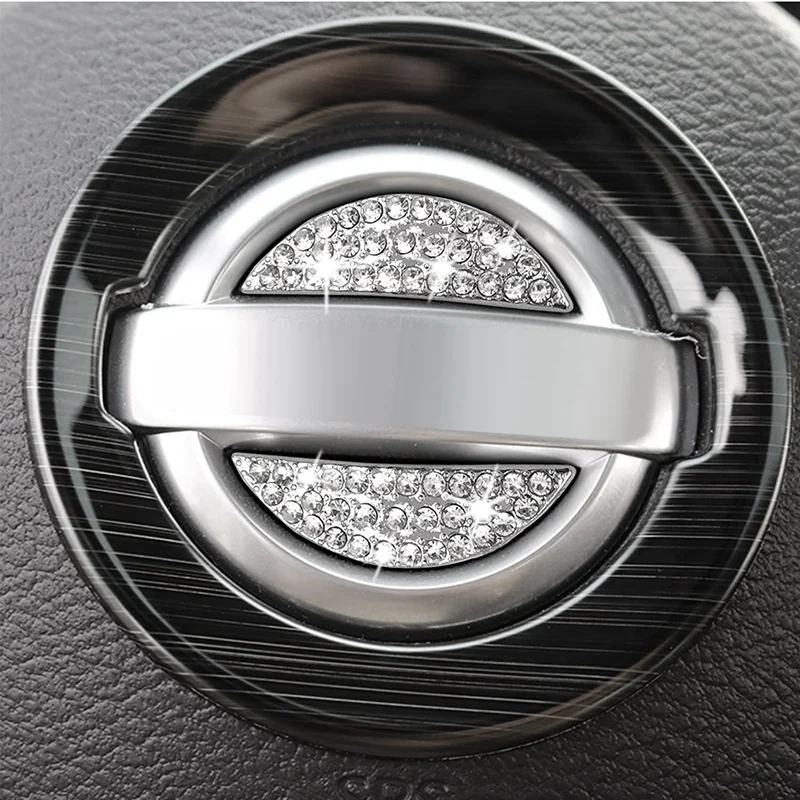 

for Nissan Bling Car Steering Wheel Logo Decorative Diamond Crystal Shiny Decal Decoration Cover Sticker Ring