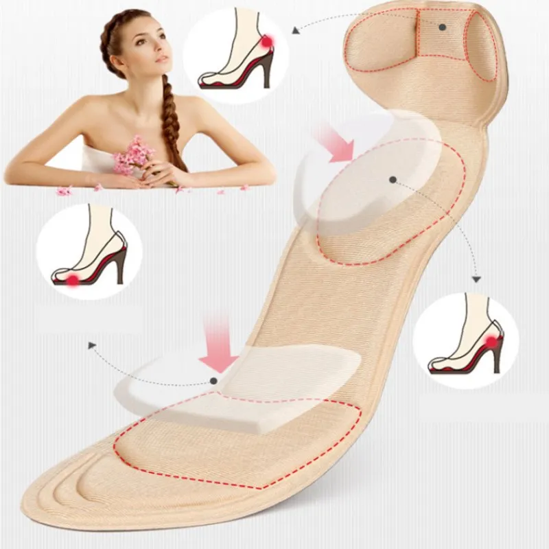 1 Pair Insole women shoe heel pads non slip pad Inserts soft sponge breathable massage woman heel protector insoles for shoes