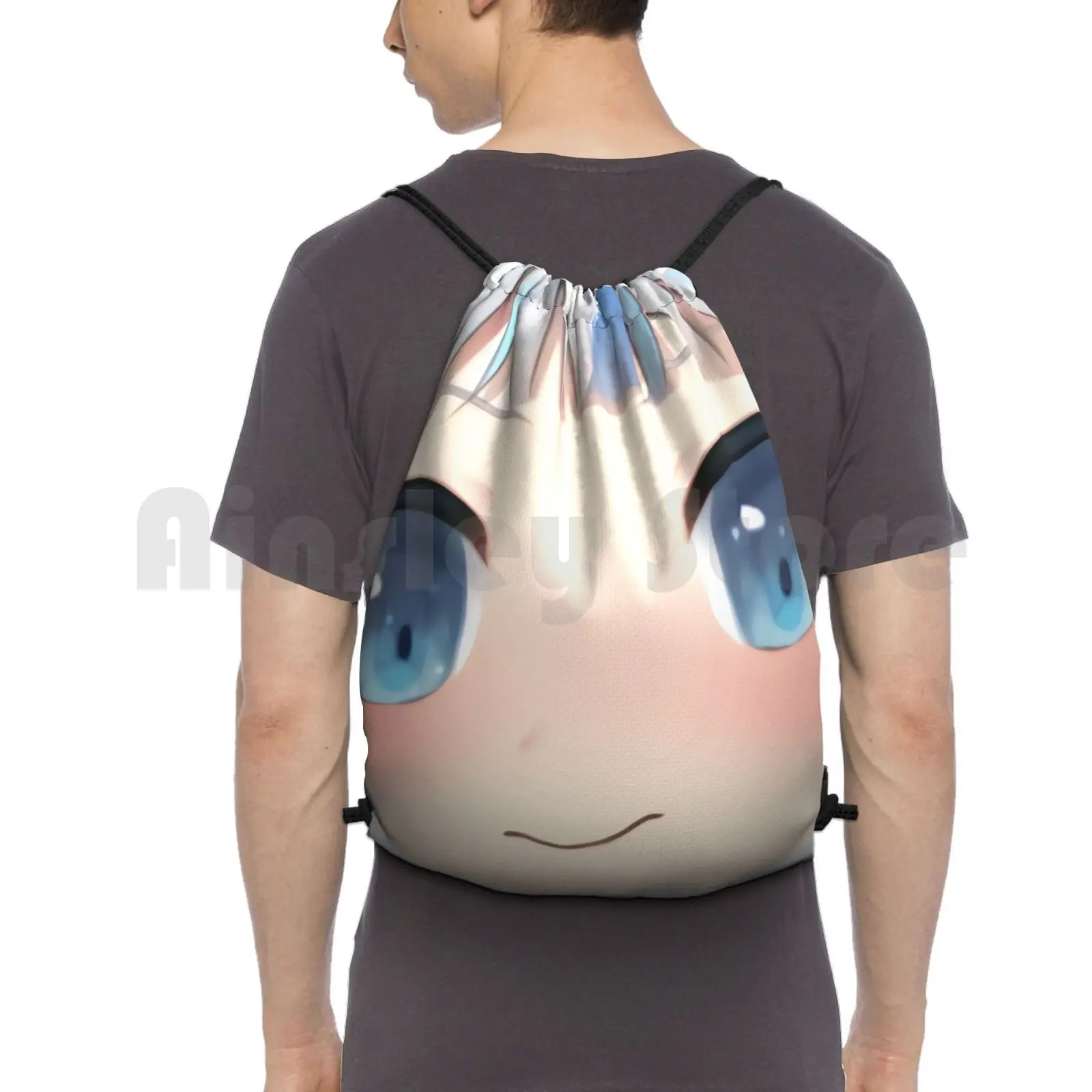 Gawr Gura Big Eyes Emote-Hololive # Hololiveenglish # Holomyth рюкзак сумка с Кулиской спортивная сумка, водонепроницаемый Gawr Gura Gawr