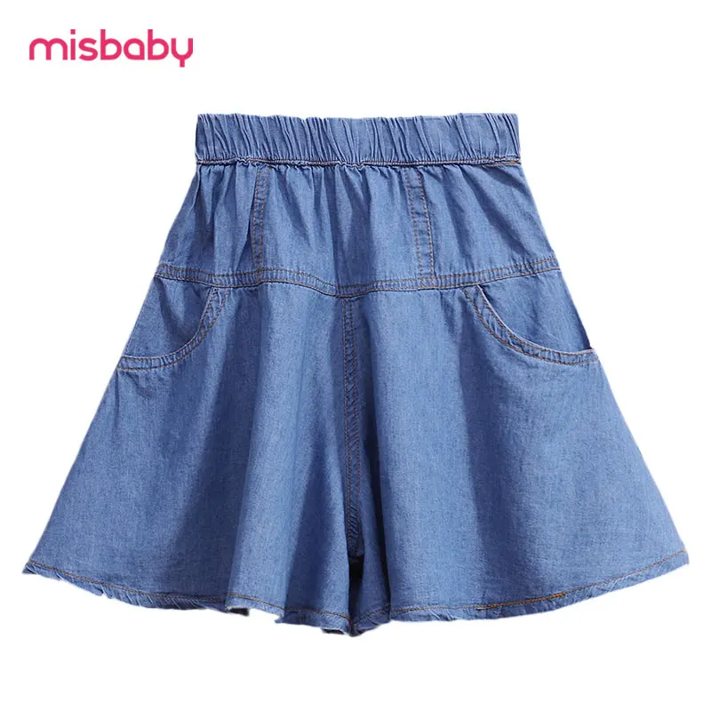 

Jeans For Teenage Girls 100% Cotton Skirt Shorts 2021 Summer Clothes 8 10 11 12 13 14 Years Korean Kid Denim Pant Blue Plus Size