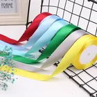 25 ярдов 15 мм атласные ленты, рождественские украшения для свадьбы, вечеринки, дня рождения, Хэллоуина, подарочная упаковка, сделай сам, ленты белого, красного, синего, зеленого цветов