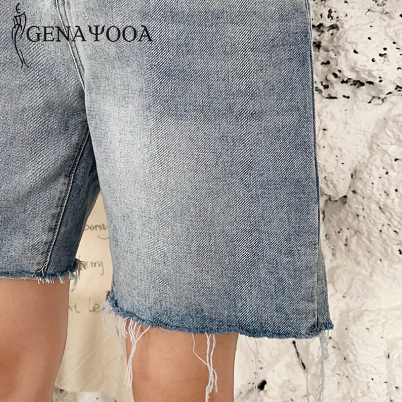 

Genayooa New Arrival Jeans Shorts Women High Waist Demin Shorts Casual Streetwear Ripped Biker Shorts Jeans Feminino Blue 2019